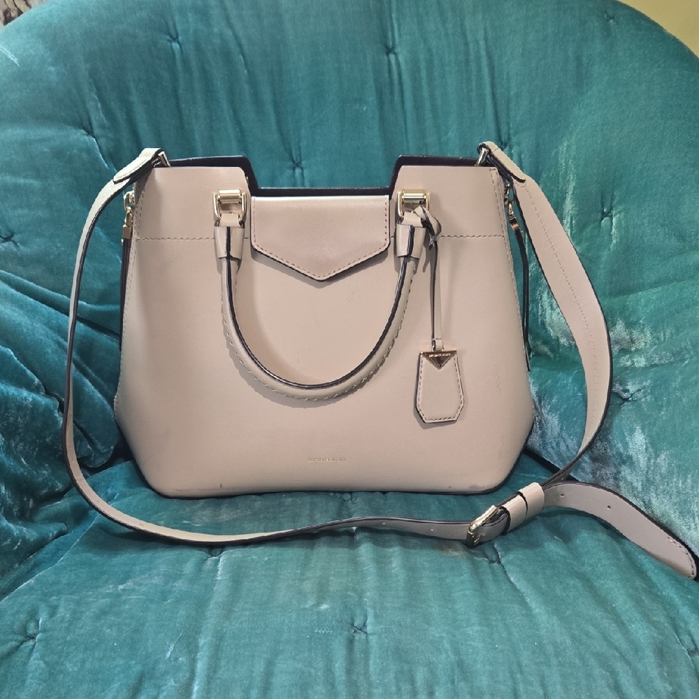 Michael Kors Gray Shoulder Bag with Silver Accents